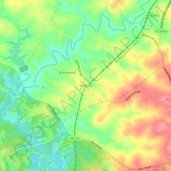 Carte topographique Winesap, altitude, relief
