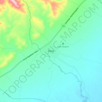 Carte topographique Pore, altitude, relief