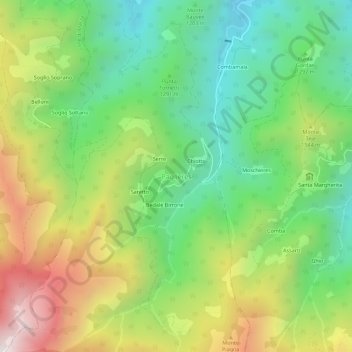 Carte topographique Paglieres, altitude, relief