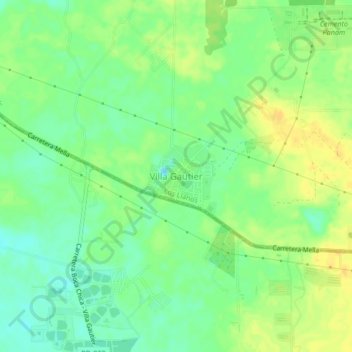 Carte topographique Villa Gautier, altitude, relief