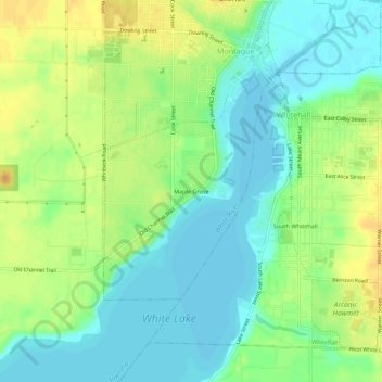 Carte topographique Maple Grove, altitude, relief