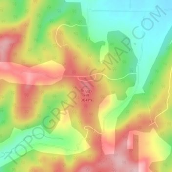 Carte topographique Briggs Hill, altitude, relief