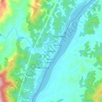 Carte topographique Paklay, altitude, relief