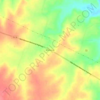 Carte topographique Whiteway, altitude, relief