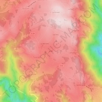 Carte topographique Le Bec, altitude, relief