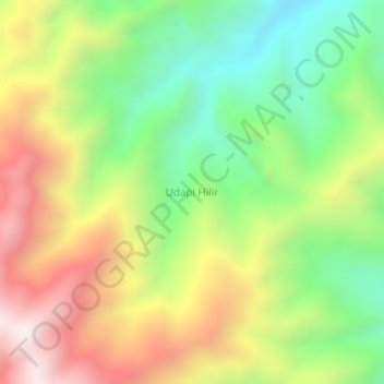 Carte topographique Udapi Hilir, altitude, relief