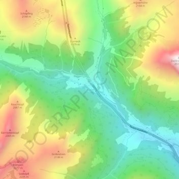 Carte topographique Wald, altitude, relief