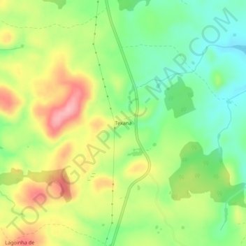 Carte topographique Texana, altitude, relief
