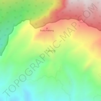 Carte topographique Pakeng, altitude, relief