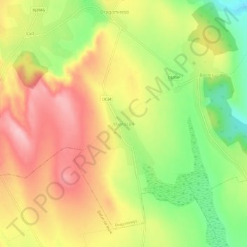 Carte topographique Mastacăn, altitude, relief