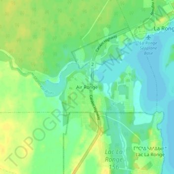 Carte topographique Air Ronge, altitude, relief
