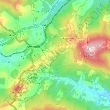 Carte topographique Wieczorek, altitude, relief