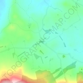 Carte topographique Clatt, altitude, relief