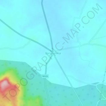 Carte topographique Borigumma, altitude, relief