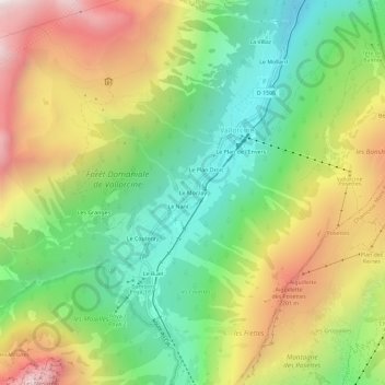 Carte topographique Le Morzay, altitude, relief