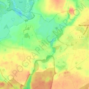 Carte topographique Suckwitz, altitude, relief