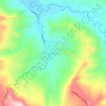 Carte topographique Ráquira, altitude, relief