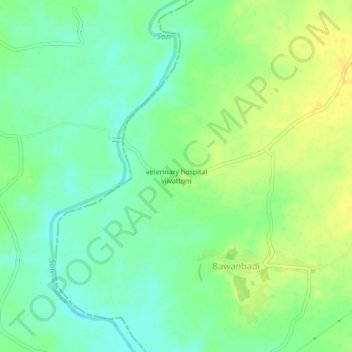 Carte topographique veterinary hospital vilvattom, altitude, relief