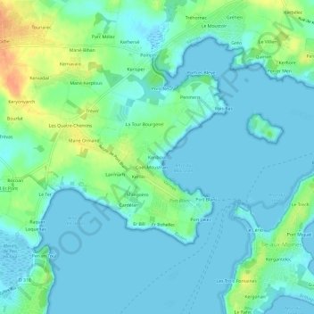 Carte topographique Keriboul, altitude, relief