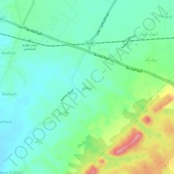 Carte topographique Mohal, altitude, relief