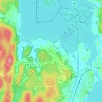 Carte topographique Hallstad, altitude, relief