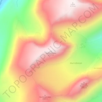 Carte topographique Veslfjelltinden, altitude, relief