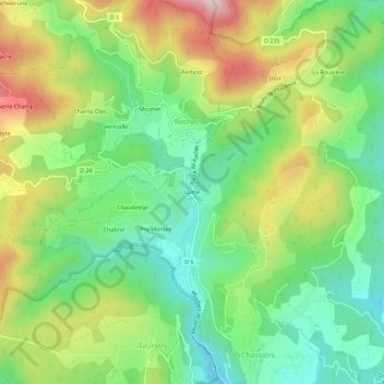 Carte topographique Luthe, altitude, relief