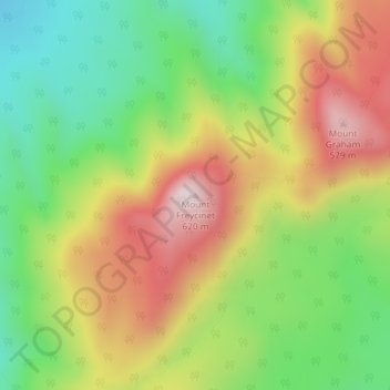 Carte topographique Mount Freycinet, altitude, relief