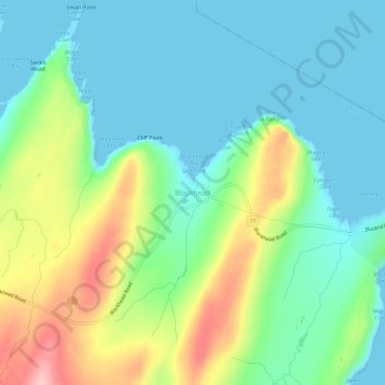 Carte topographique Blackhead, altitude, relief