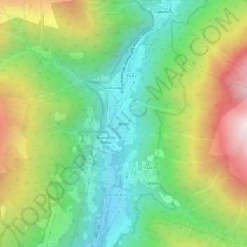 Carte topographique Bondo, altitude, relief