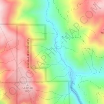Carte topographique Gilroy Hot Springs, altitude, relief