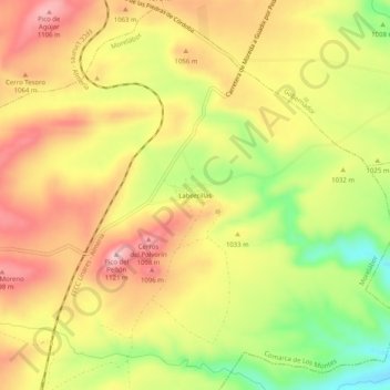 Carte topographique Laborcillas, altitude, relief