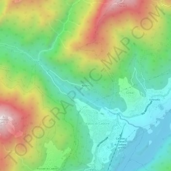Carte topographique Rizzios, altitude, relief