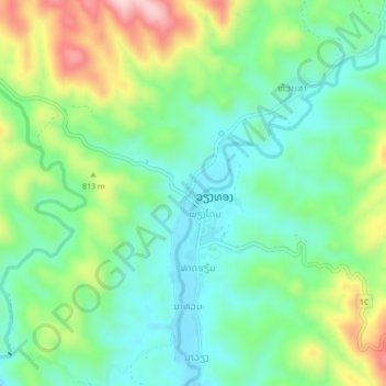 Carte topographique Muanghian, altitude, relief