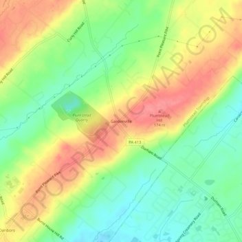 Carte topographique Gardenville, altitude, relief
