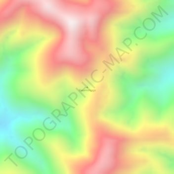 Carte topographique Gwamongga, altitude, relief