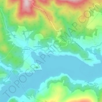 Carte topographique Lorica, altitude, relief