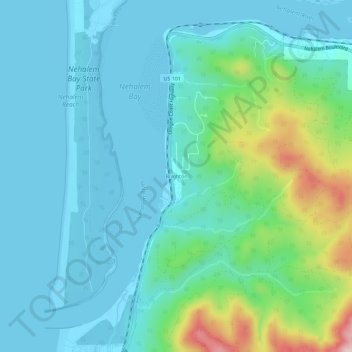 Carte topographique Brighton, altitude, relief