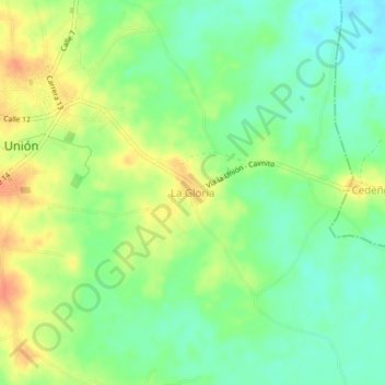 Carte topographique La Gloria, altitude, relief