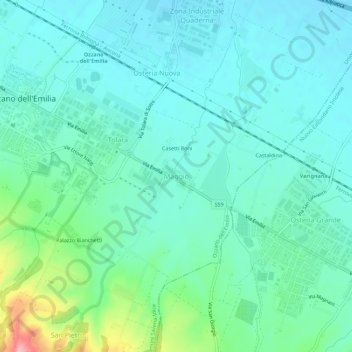 Carte topographique Maggio, altitude, relief