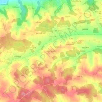 Carte topographique Lerchstraß, altitude, relief