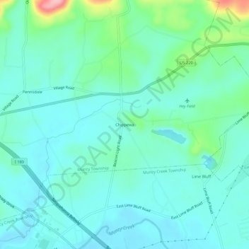 Carte topographique Chippewa, altitude, relief