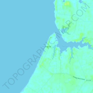 Carte topographique Smith Beach, altitude, relief