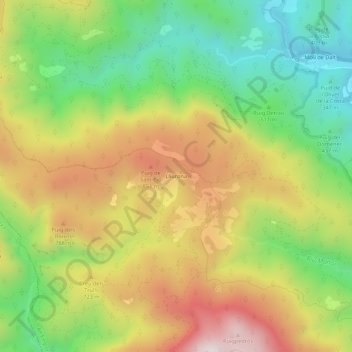 Carte topographique Lliurona, altitude, relief
