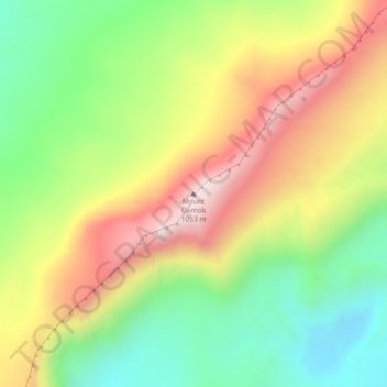 Carte topographique Mount Okmok, altitude, relief