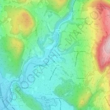 Carte topographique Seefeldmühle, altitude, relief