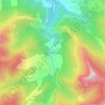 Carte topographique Sobrefoz, altitude, relief