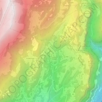 Carte topographique Moie, altitude, relief