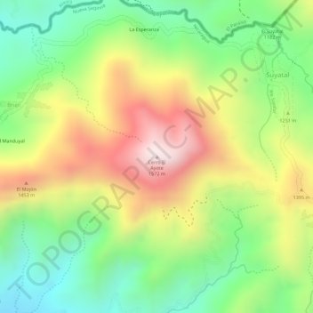 Carte topographique Cerro El Ayote, altitude, relief
