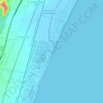 Carte topographique la Torre de la Sal, altitude, relief